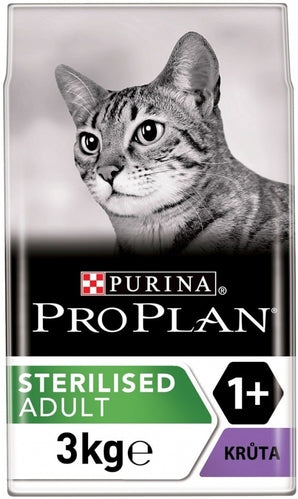 Pro Plan Cat Sterilised Turkey Cat Sterilised Turkey 3 kg – Krmivo s krůtím masem pro sterilizované kočky, balení 3 kg.