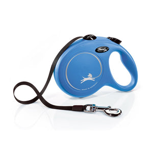 Vodítko FLEXI Classic NEW L, modrá, pásek 5m pro psy do 50kg.