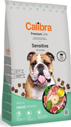 Calibra Dog Premium Line Sensitive 12 kg, krmivo pro citlivé psy, podpora zdraví trávicího traktu.