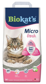 Podestýlka Biokat's Micro Fresh 6L – Jemná hrudkující podestýlka s vůní, balení 6L.