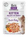 Brit Care Cat Fillets in Gravy Kitten Tend.Turkey 85g