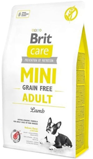 Brit Care Dog Mini Grain Free Adult Lamb 7kg – Krmivo pro dospělé psy malých plemen s jehněčím, balení 7 kg.