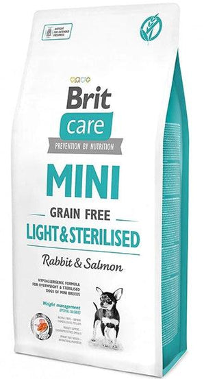 Brit Care Dog Mini Grain Free Light & Sterilised 7kg - Bezobilné krmivo pro malé sterilizované psy.