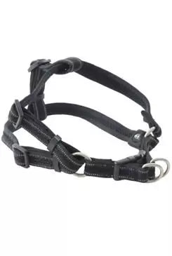 Postroj BUSTER Airmesh reflexní M, 25mm černý – Reflexní postroj pro psy velikosti M, barva černá.