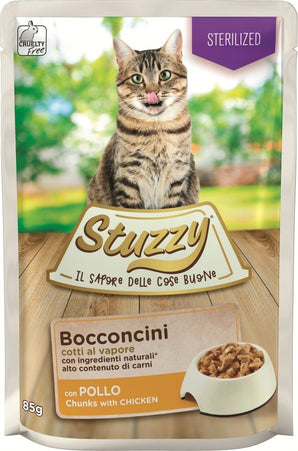 Stuzzy Cat kapsa Adult Sterilised, kuře, 85 g, pro sterilizované kočky.