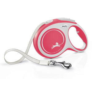 Vodítko FLEXI Comfort L, pásek 8m pro psy do 50kg, červená barva.