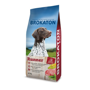 "Brokaton Dog Runner 20kg - vysoce kvalitní krmivo pro psy, ideální pro zajištění vyvážené výživy a zdraví vašeho mazlíčka. Vhodné pro každodenní krmení."