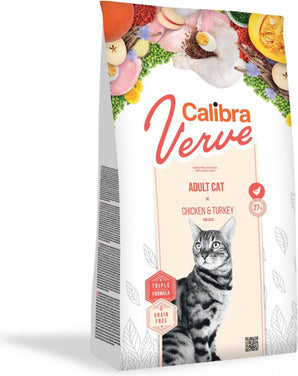 Calibra Verve Grain Free Adult Chicken & Turkey 3,5 kg - Grain free krmivo pro dospělé kočky s kuřecím a krůtím masem. Balení 3,5 kg.