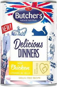 Butchet's Cat Delicious kuřecí v želé 400 g – Krmivo pro kočky s kuřetem v želé, balení 400 g.
