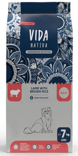 Kraftia VIDA NATIVA CAT Adult Lamb & Rice 7 kg – Granule pro dospělé kočky s jehněčím masem a rýží, balení 7 kg.