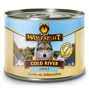 Konzerva Wolfsblut Dog Adult Cold River s rybím masem pro dospělé psy, 200 g.