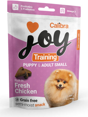 Calibra Joy Dog Training Puppy & Adult S Chicken 150g – Pamlsky pro štěňata a dospělé psy s kuřetem, balení 150 g.