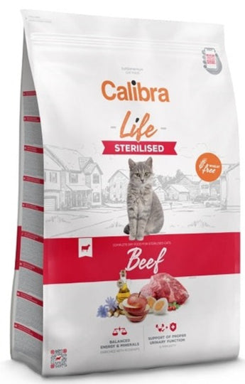 Calibra Cat Life Sterilised Beef 1,5kg – Krmivo pro sterilizované kočky s hovězím, balení 1,5 kg.