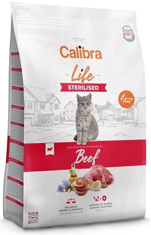 Calibra Life Sterilised Beef 6 kg - Kompletní krmivo pro sterilizované kočky s hovězím masem. Balení 6 kg.