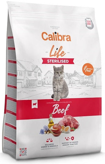 Calibra Life Sterilised Beef 6 kg - Kompletní krmivo pro sterilizované kočky s hovězím masem. Balení 6 kg.