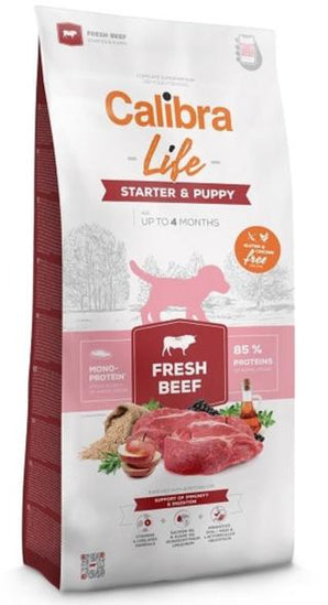 Calibra Dog Life Starter&Puppy Fresh Beef 750g – Krmivo pro štěňata s čerstvým hovězím masem, balení 750 g.