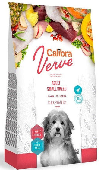 Calibra Dog Verve GF Adult Small Chicken&Duck 1,2 kg, bezobilné krmivo s kuřetem a kachnou pro malá plemena.