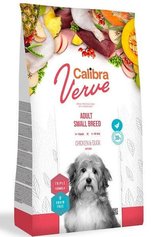 Calibra Dog Verve GF Adult Small Chicken&Duck 6 kg, bezobilné krmivo s kuřetem a kachnou pro malá plemena.