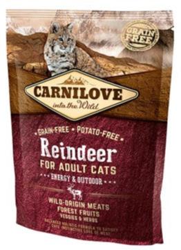 Carnilove Cat Reindeer for Adult Energy & Outdoor 400g - krmivo se sobím masem pro kočky, podpora vitality.