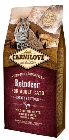 Carnilove Cat Reindeer for Adult Energy & Outdoor 6kg - krmivo s masem soba pro aktivní kočky, podpora energie.