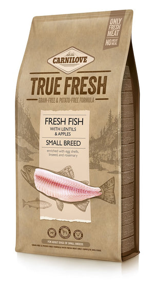 Carnilove Dog True Fresh Fish pro dospělé psy malých plemen, 11,4kg - kvalitní krmivo s čerstvou rybou.