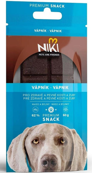 Zdravá pochoutka NIKI SNACK s vápníkem, 60g balení.