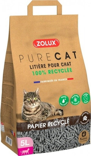 Podestýlka PURECAT recyklovaná papírová 5l – Ekologická papírová podestýlka pro kočky, balení 5 l.