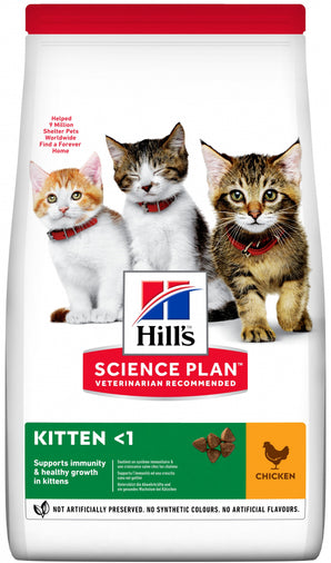 Hill's Science Plan Kitten Chicken 3kg – Kompletní krmivo pro koťata s kuřecím masem, balení 3kg.