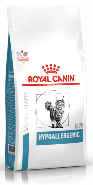 Royal Canin VD Feline Hypoallergenic 2,5kg balení pro kočky s potravinovými alergiemi.