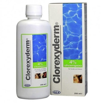 Clorexyderm šampon 4%, 250 ml, antibakteriální šampon s 4% chlorhexidinem.