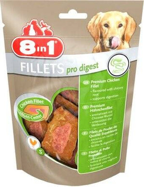 Pochoutka 8in1 Fillets pro digest S 80g – Filety pro psy na podporu trávení, balení 80g