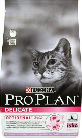Krmivo pro kočky ProPlan Cat Adult Delicate Digestion s krůtím masem, 10 kg balení.