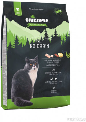 Chicopee HNL CAT No Grain 8 kg – Krmivo pro kočky bez obilovin, balení 8 kg.
