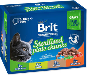 Brit Premium Cat Pouches Liver for Sterilised 12 x 100 g