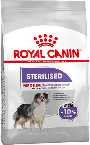 Royal Canin Medium Sterilised 12kg – Kompletní krmivo pro sterilizované psy středních plemen, podpora zdravé hmotnosti.