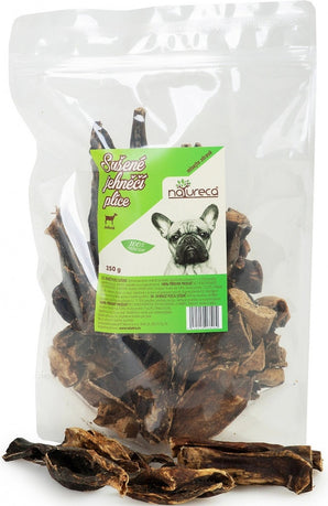 Pochoutka pro psy z hovězích plic, sušené, balení 250g.