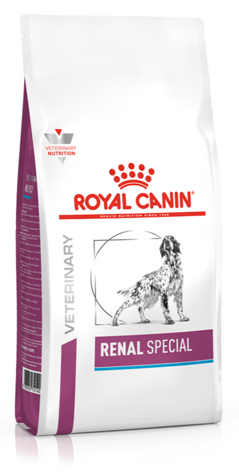 Royal Canin VD Canine Renal Special 10kg balení krmiva pro psy s ledvinovými problémy.