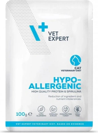 Hypoalergenní kapsička VetExpert VD 4T pro kočky s potravní alergií, 100 g.