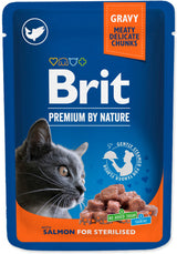 Brit Premium Cat Salmon for Sterilised 100 g – Konzerva s lososem pro sterilizované kočky, balení 100 g.