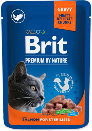 Brit Premium Cat Salmon for Sterilised 100 g – Konzerva s lososem pro sterilizované kočky, balení 100 g.