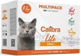 Calibra Life Adult 12 x 85g - Balení 12 konzerv po 85 g pro dospělé kočky.