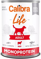 Calibra Dog Life konz. Adult Beef with Carrots 400g – Konzerva pro dospělé psy s hovězím a mrkví, balení 400 g.