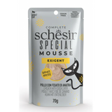 Schesir Cat kapsa Special Mousse Exigent kuře/játra70g - Speciální mousse kapsa pro vybíravé kočky s kuřetem a játry, bohatá na živiny a chuť.
