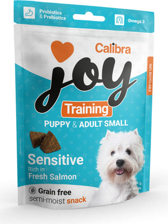 Calibra Joy Dog Training Puppy & Adult S Salmon 150g – Pamlsky pro štěňata a dospělé psy s lososem, balení 150 g.