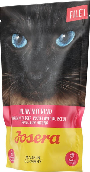 Josera Filet kuřecí s hovězím 70 g – Konzerva pro kočky s kuřecím a hovězím masem, balení 70 g.