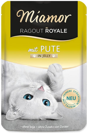 Miamor Ragout Krůta želé 100 g – Konzerva s krůtím masem v želé, balení 100 g.
