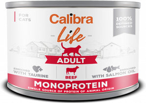 Calibra Life Adult Beef 200g - Konzerva pro dospělé kočky s hovězím masem. Balení 200 g.