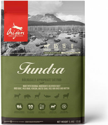 Orijen Cat Tundra 5,4kg – Krmivo pro kočky s masem ze zvěřiny, balení 5,4 kg.