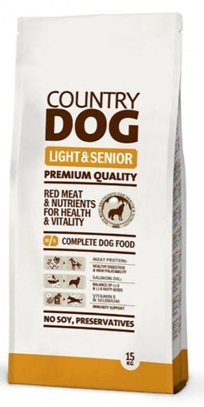 Country Dog Light Senior, 15 kg, krmivo pro starší psy.