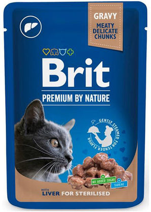 Brit Premium Cat Liver for Sterilized 100 g – Konzerva s játry pro sterilizované kočky, balení 100 g.